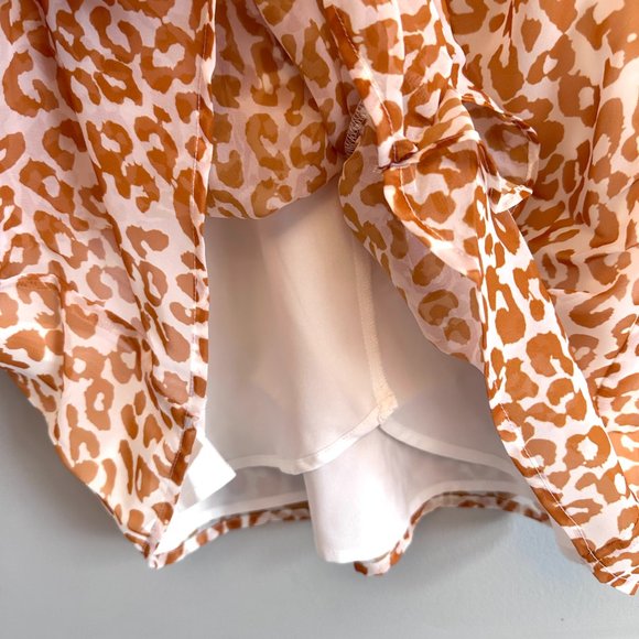 Sam Edelman NWT Anthropologie Soft Leopard Ruffle-Accent Sleeveless Dress $138 - Picture 4 of 9